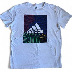 Mens Classic Adidas White 
Casual Athletic Tee Size Large